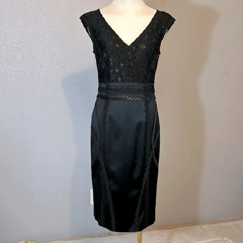 Escada women’s black satin cocktail dress size 34